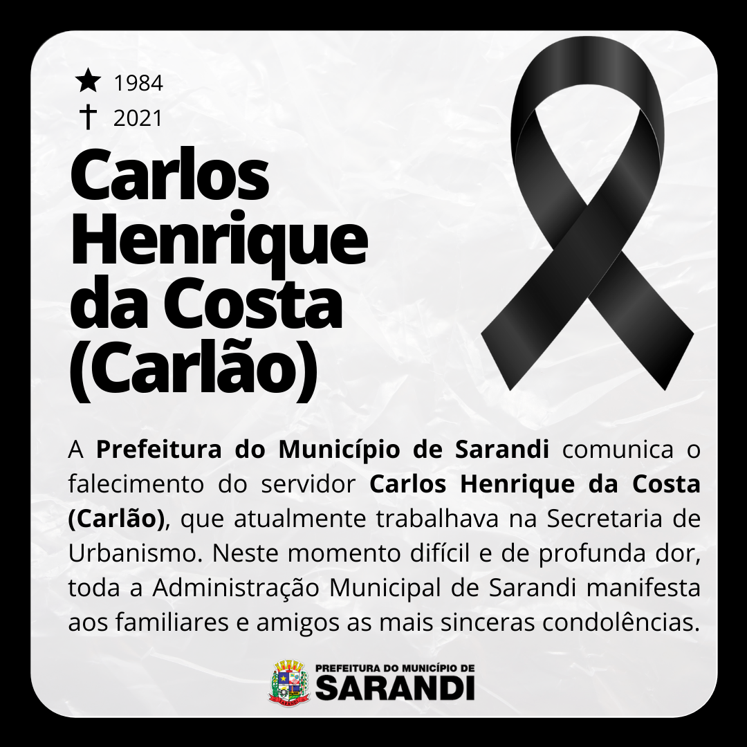 Nota de Pesar - Carlos Henrique da Costa